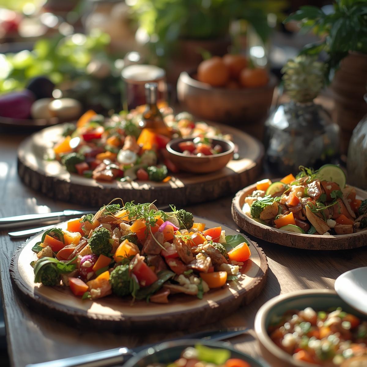 Ekologisk cateringuppställning med lokala råvaror